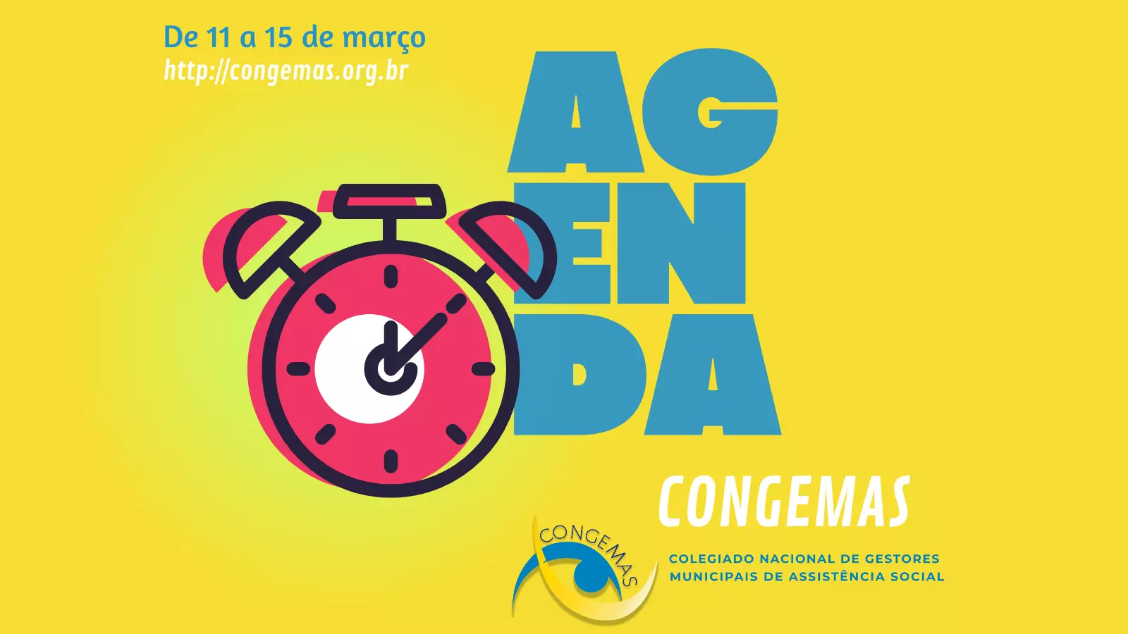 Agenda da semana! (De 11 a 15 de março)